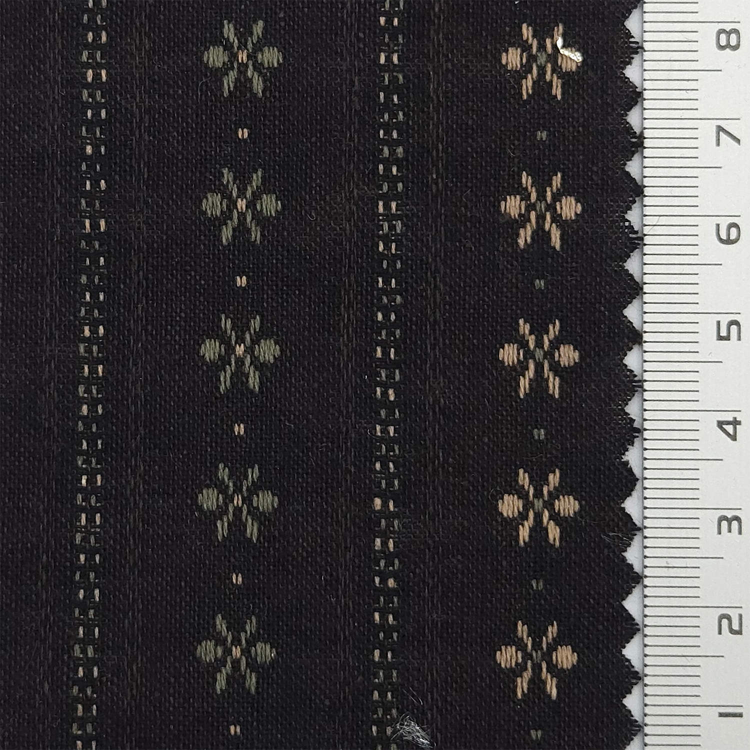 1.Tan-2.Black-3.Navy-Swatch - Nostalgia Stripe Jacquard Cotton Woven Fabric - FAB 1808