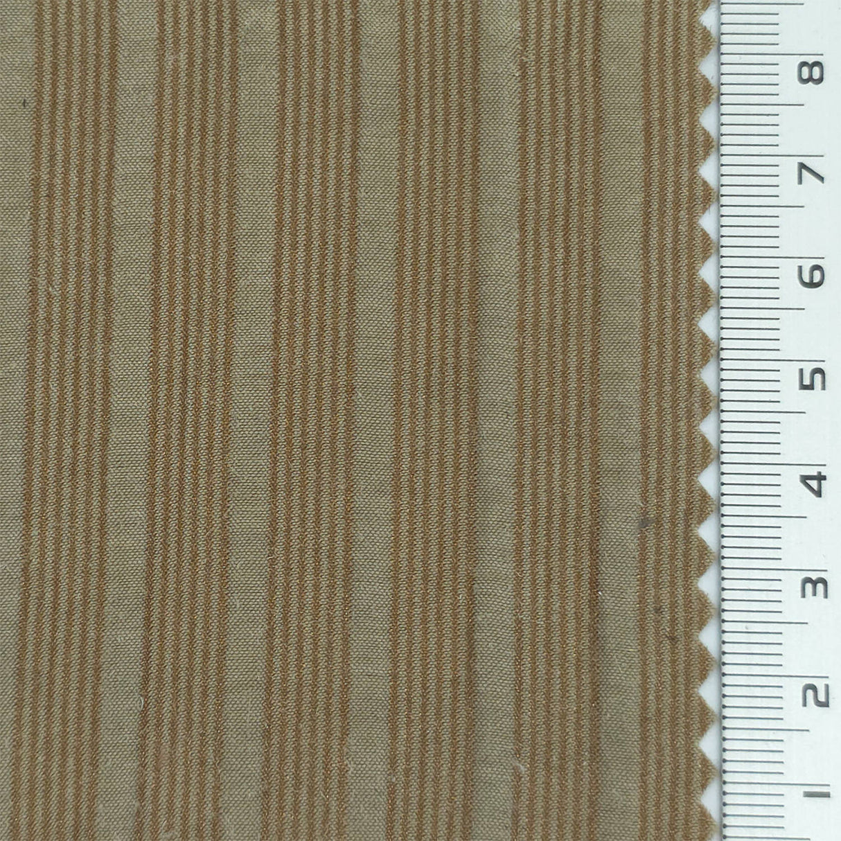 Warm Brown - Jacquard Stripe Lyocell Nylon Woven Fabric - FAB1877
