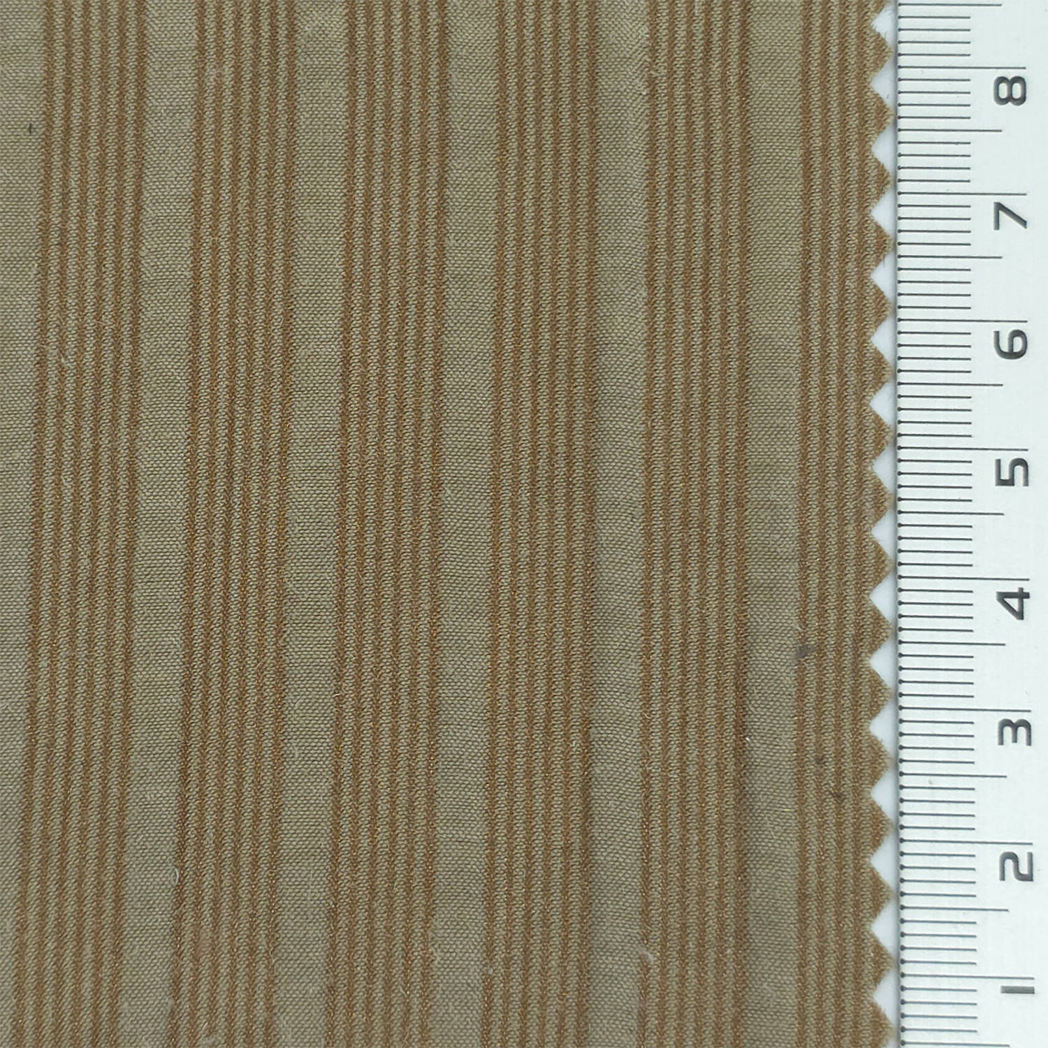 Warm Brown - Jacquard Stripe Lyocell Nylon Woven Fabric - FAB1877