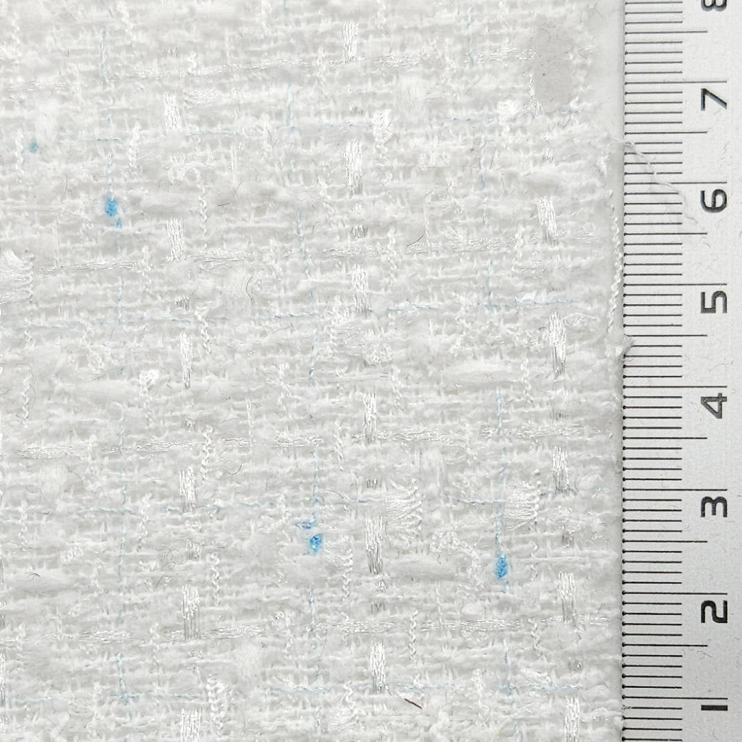 Solid Boucle Tweed Polyester Woven Fabric - FAB 1619 - 1.White