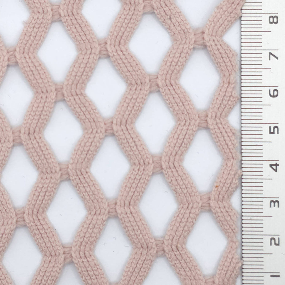 Pink Airy Zigzag Mesh Poly Knit Fabric - FAB1849