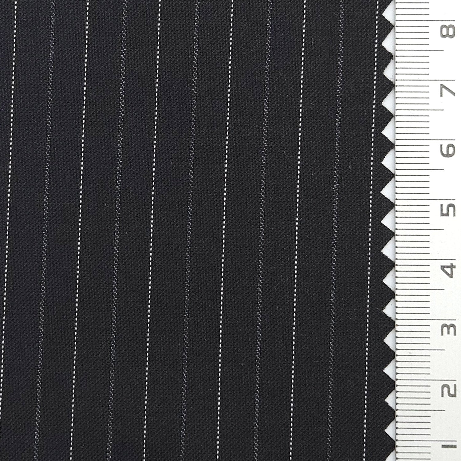 Pencil Stripe Plain Rayon Spandex Polyester Woven Fabric - FAB 1782 - 1.Black
