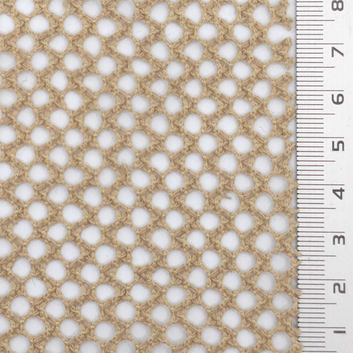 Tan Mesh Poly Cotton Knit Fabric - FAB1850