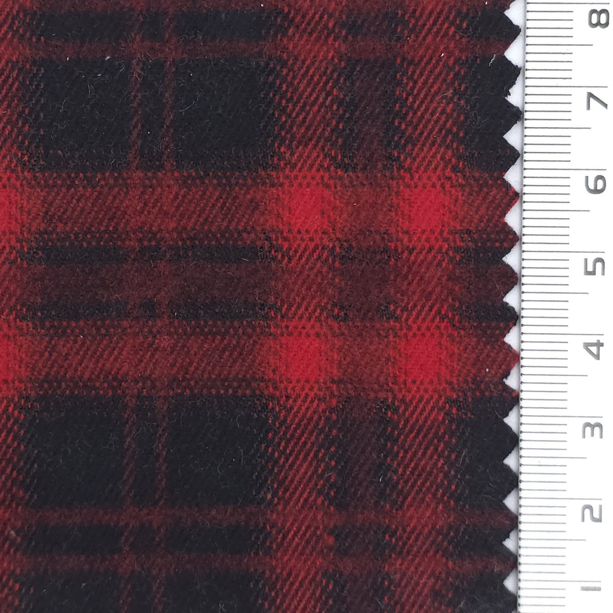 1: Dark Red-2: Navy Blue-3: Charcoal Gray-4: Dark Purple-5: Olive Green - Heavyweight Brushed Tartan Plaid Poly Rayon Span Twill Woven Fabric - FAB 1923