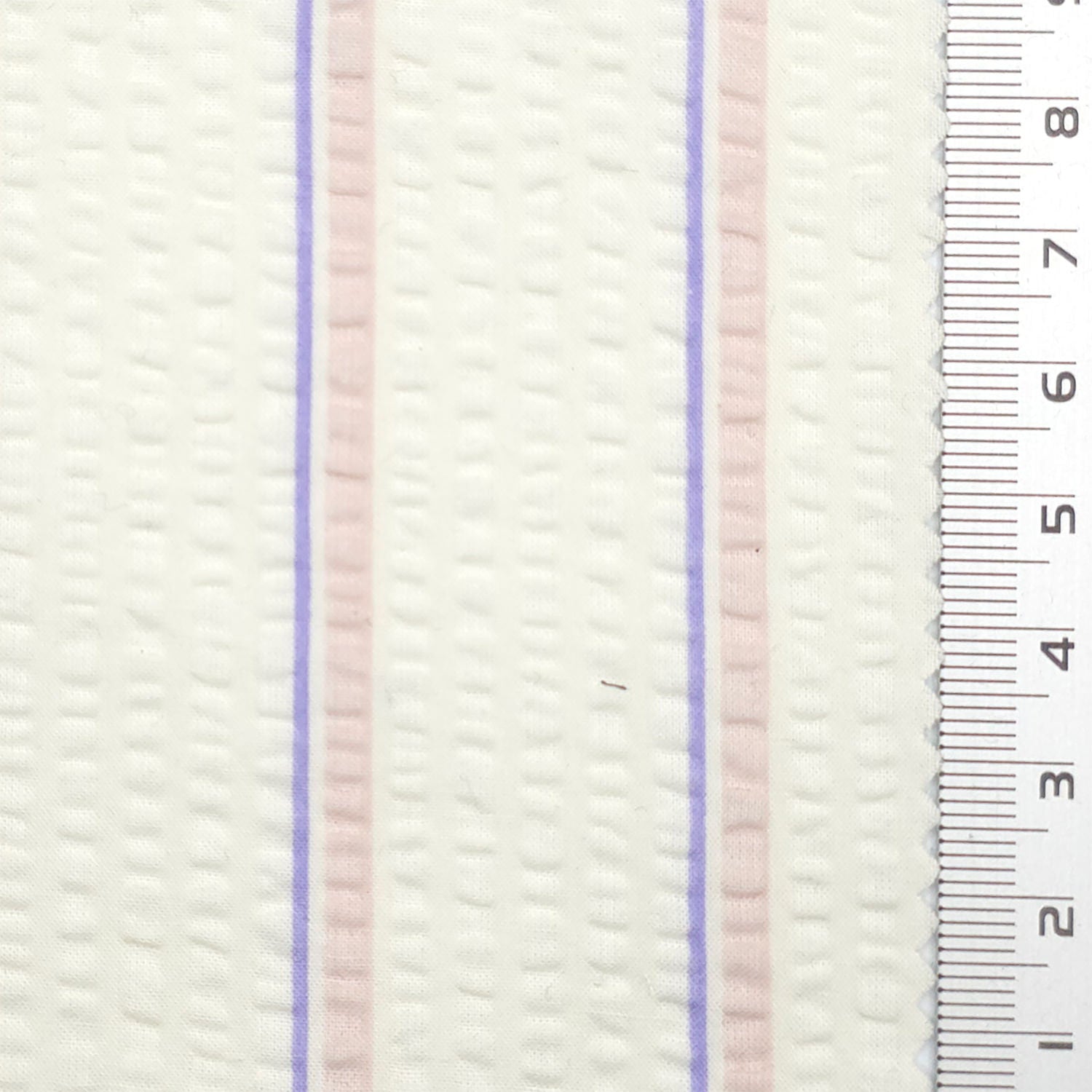 1.Lavender Pink & Soft Lilac-2.Cornflower Blue & Camel-3.Espresso Brown & Navy Blue-Swatch - Stripe Textured Cotton Woven Fabric - FAB 1829