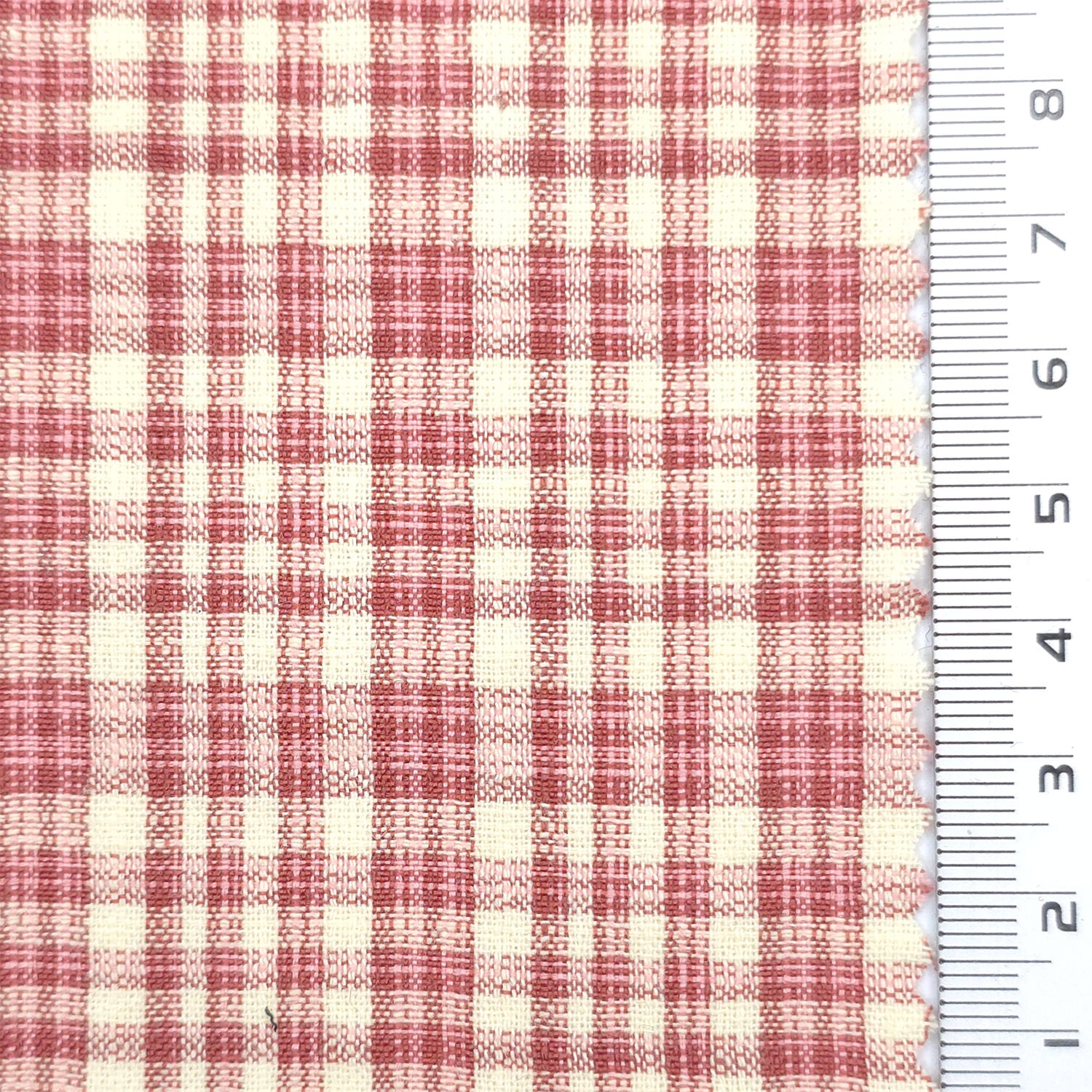 1: Pale Red-2: Light Brown-3: Light Blue-4: Black-Swatch - Gingham Plain Cotton Woven Fabric - FAB 1861