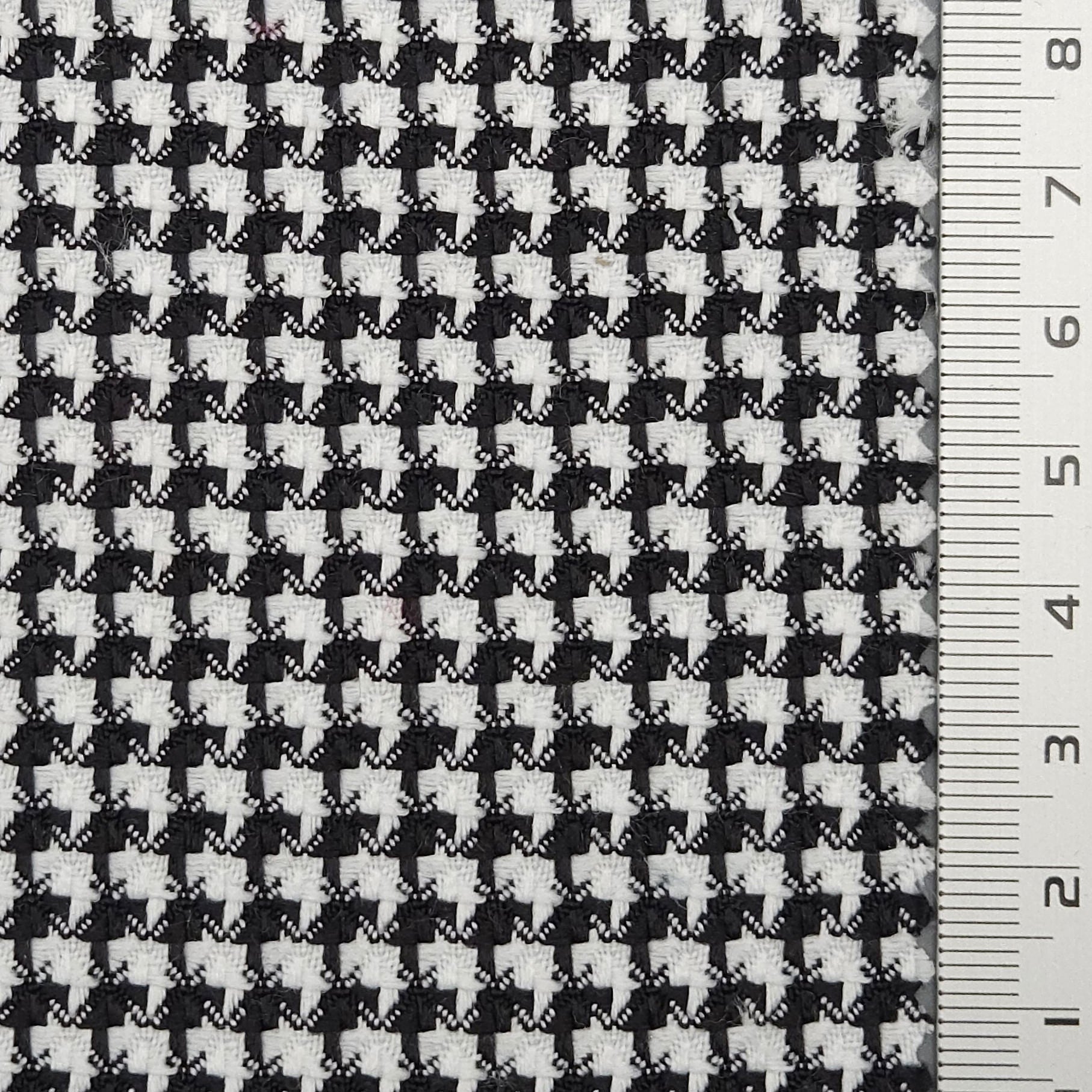 Houndstooth YarnDyed Polyester Spandex Woven Fabric - FAB 1686 - 1.Black White