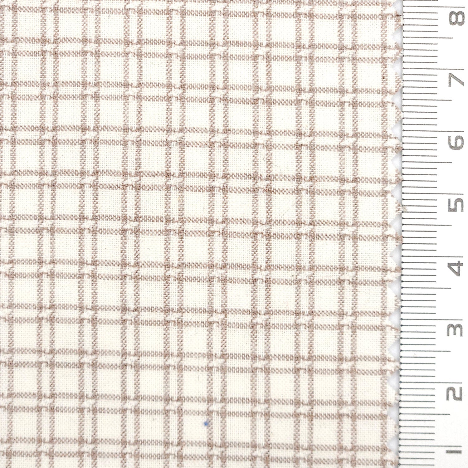 Windowpane Check YarnDyed Cotton Woven Fabric - FAB 1760 - 1.Beige