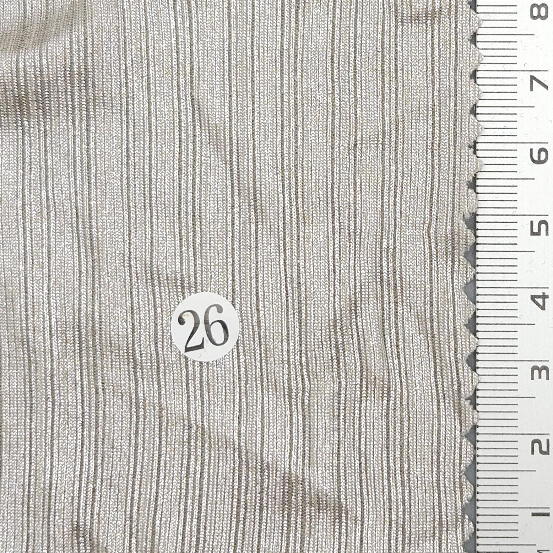 Solid Foil Irregular Slinky Polyester Spandex Knit Fabric - FAB 1697 - 22.Beige Silver (26)