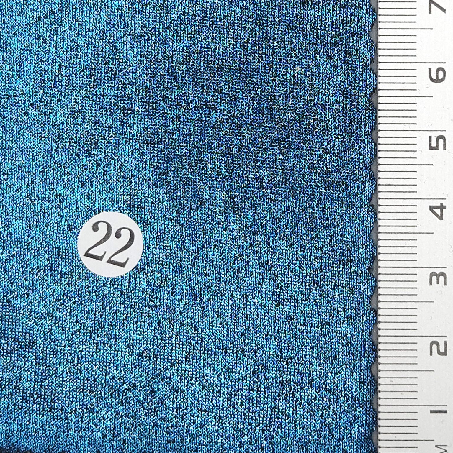 1.Turquoise/Silver (29)-2.Black/Gold (1)-3.Black/Silver (2)-4.Ivory/Silver (3)-5.Ivory/Gold (4) - Solid Foil Slinky Spandex Polyester Knit Fabric - FAB 1698