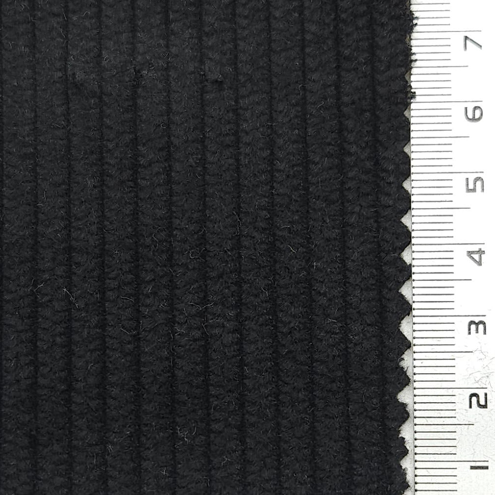 6Wale Solid Corduroy Cotton Woven Fabric - FAB 1656 - 26.Black
