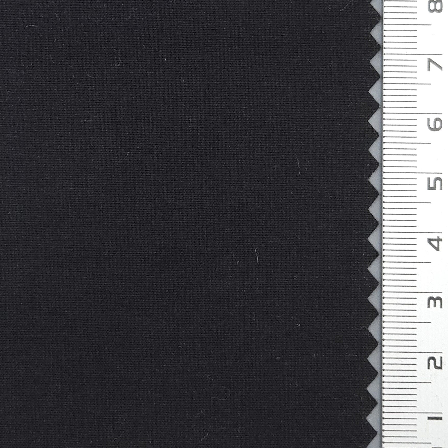 40s Solid Enzyme Washing Cotton Spandex Woven Fabric - FAB 1670 - 28.Black