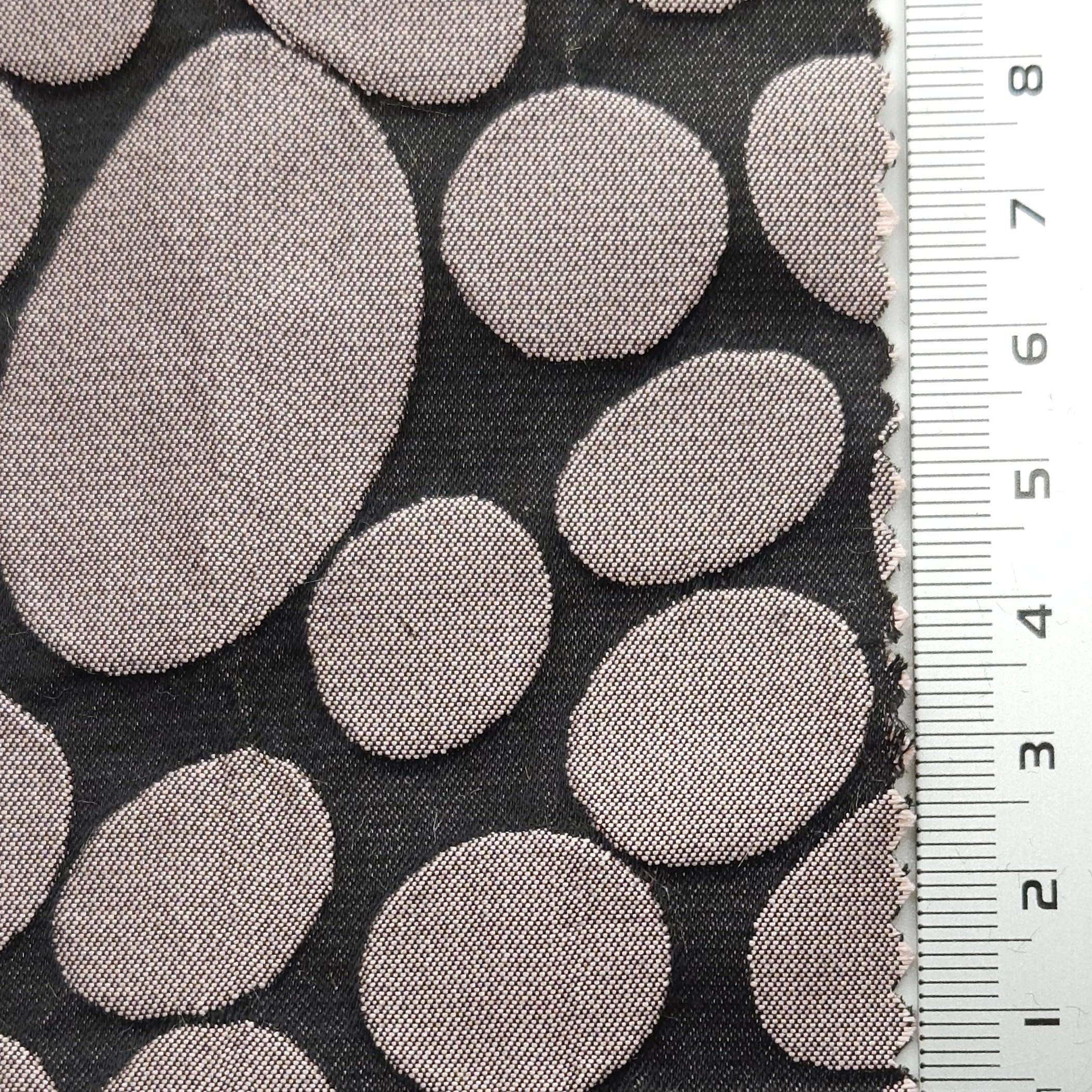 Dot Jacquard YarnDyed Polyester Woven Fabric - FAB 1623 - 2.Grey Pink