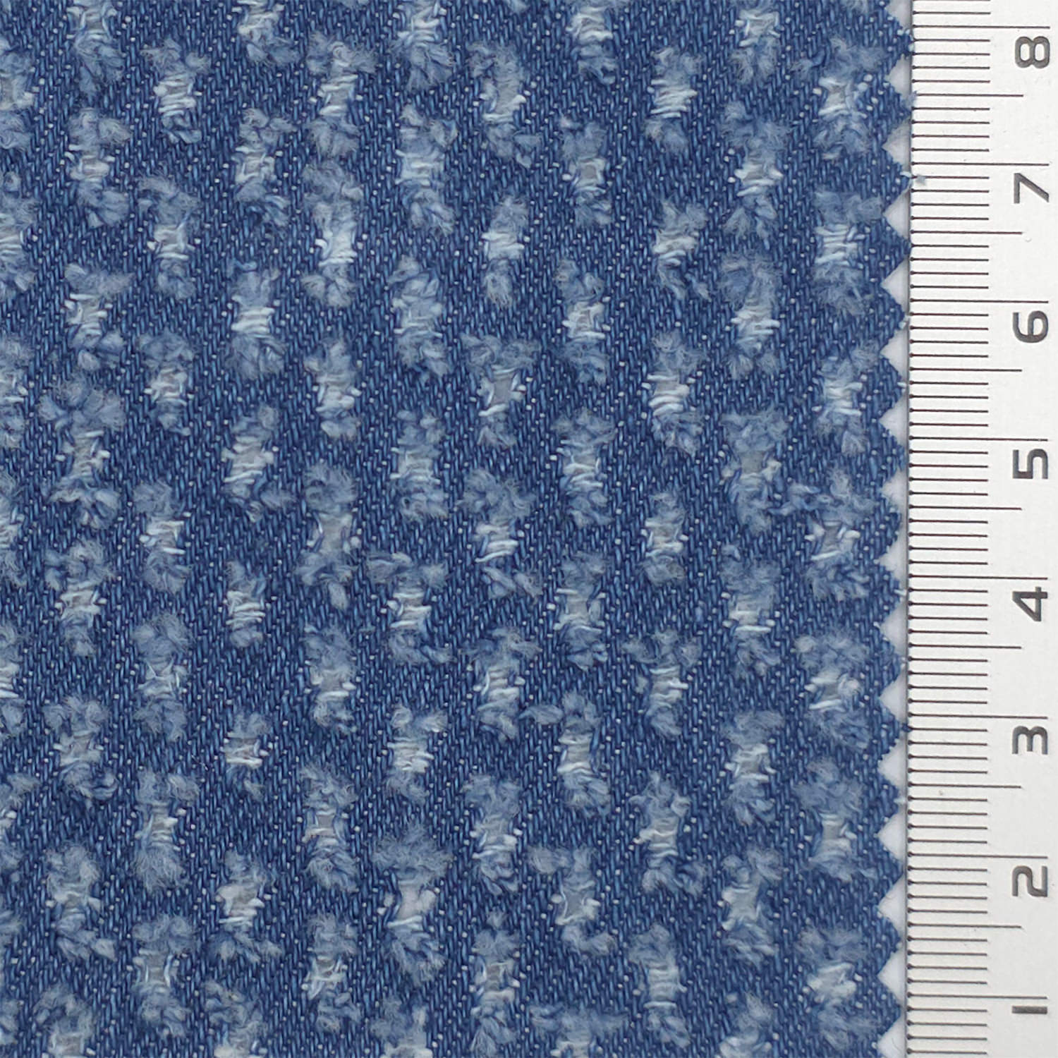 1.Light Blue-2.Medium Blue-3.Dark Blue-Swatch - Perforated Distressed Cotton Woven Fabric - FAB 1834