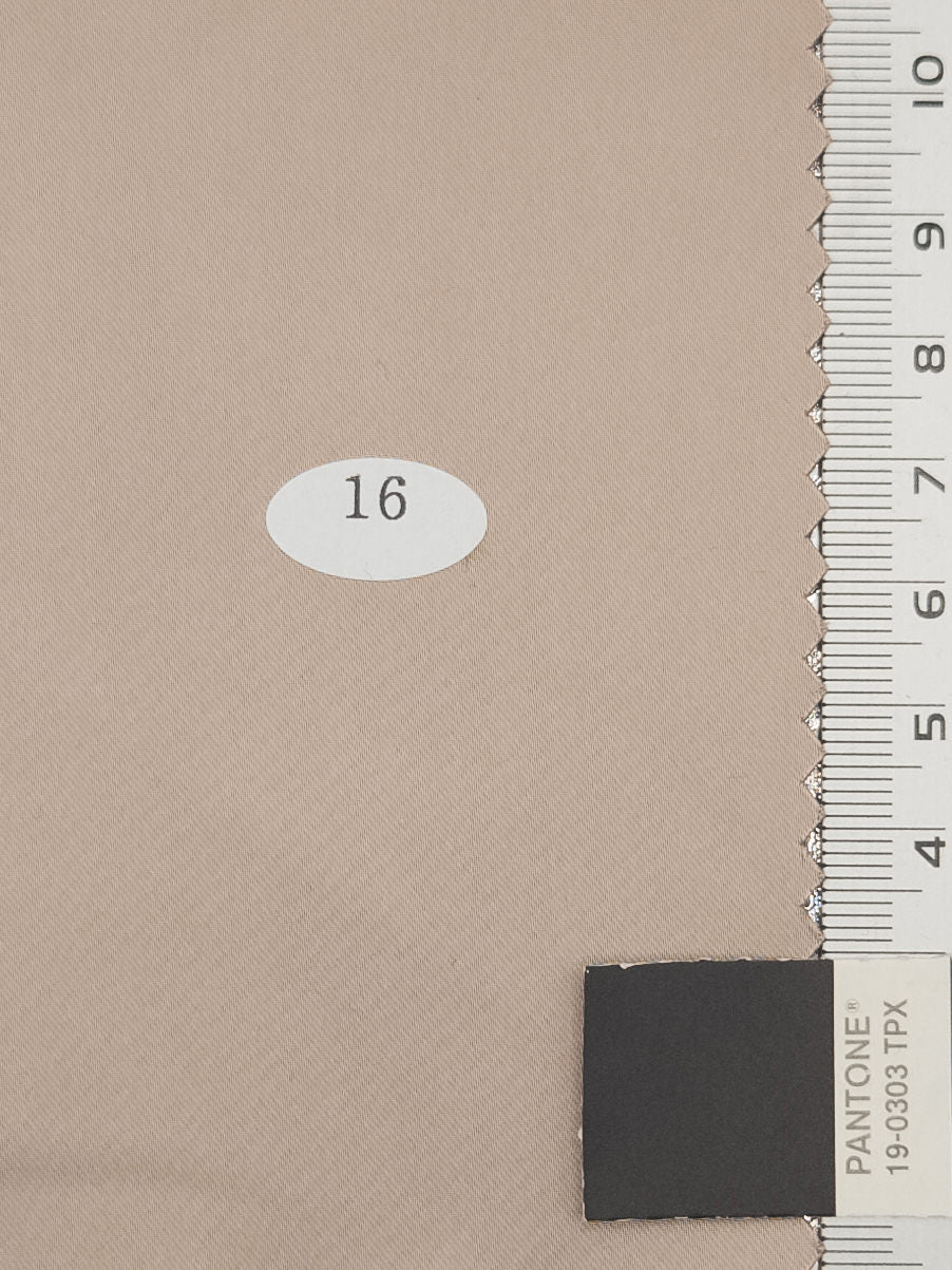 Solid Recycled Satin Spandex Polyester Woven Fabric - FAB1711 - 1.Reddish Orange-2.Martini-3.Brownish Grey-4.Bone-5.Ivory-6.Sandrift-7.N/A-8.Flint-9.Jet Grey-10.Blue Bayoux