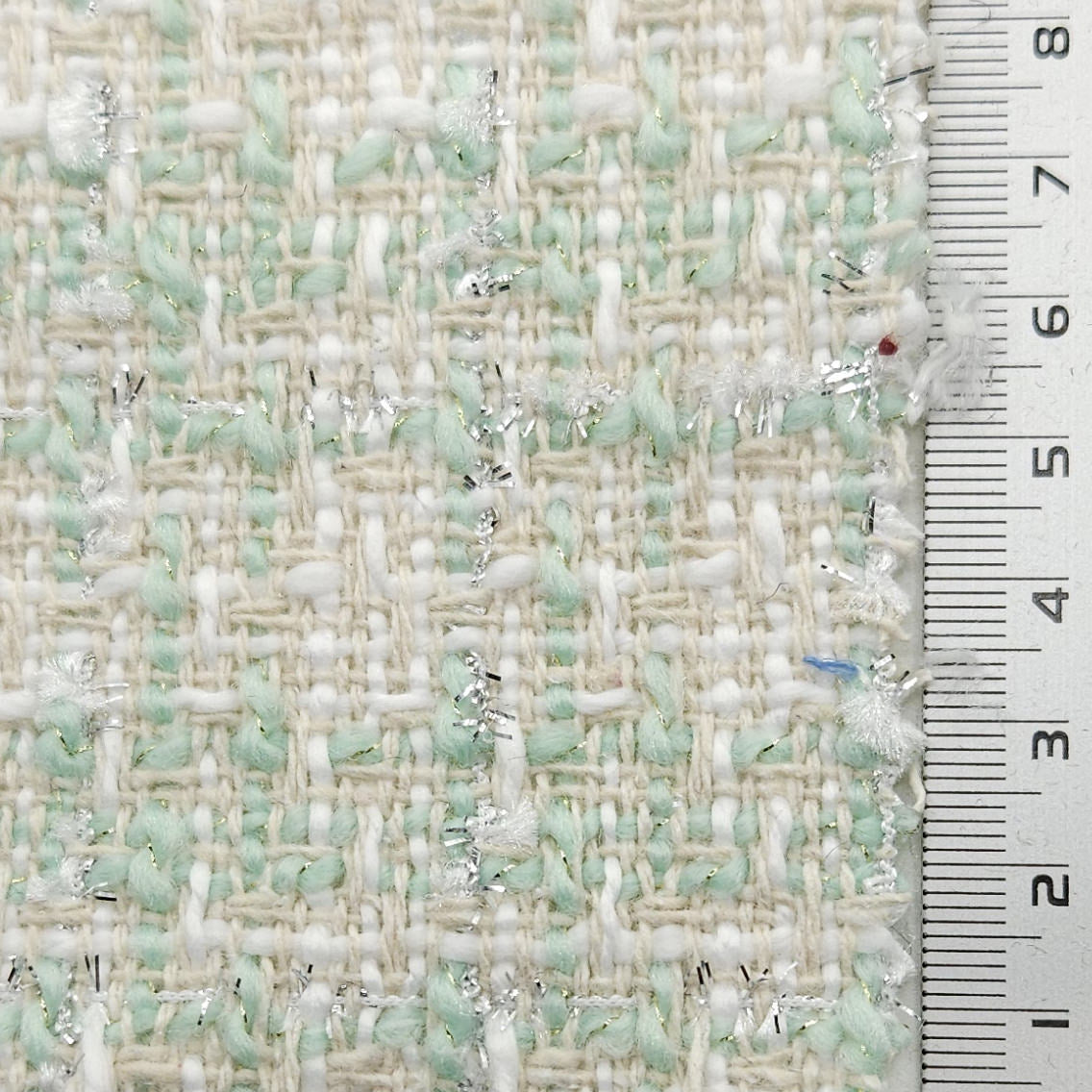 Solid Boucle Tweed Cotton Polyester Woven Fabric - FAB 1620 - 2.Green