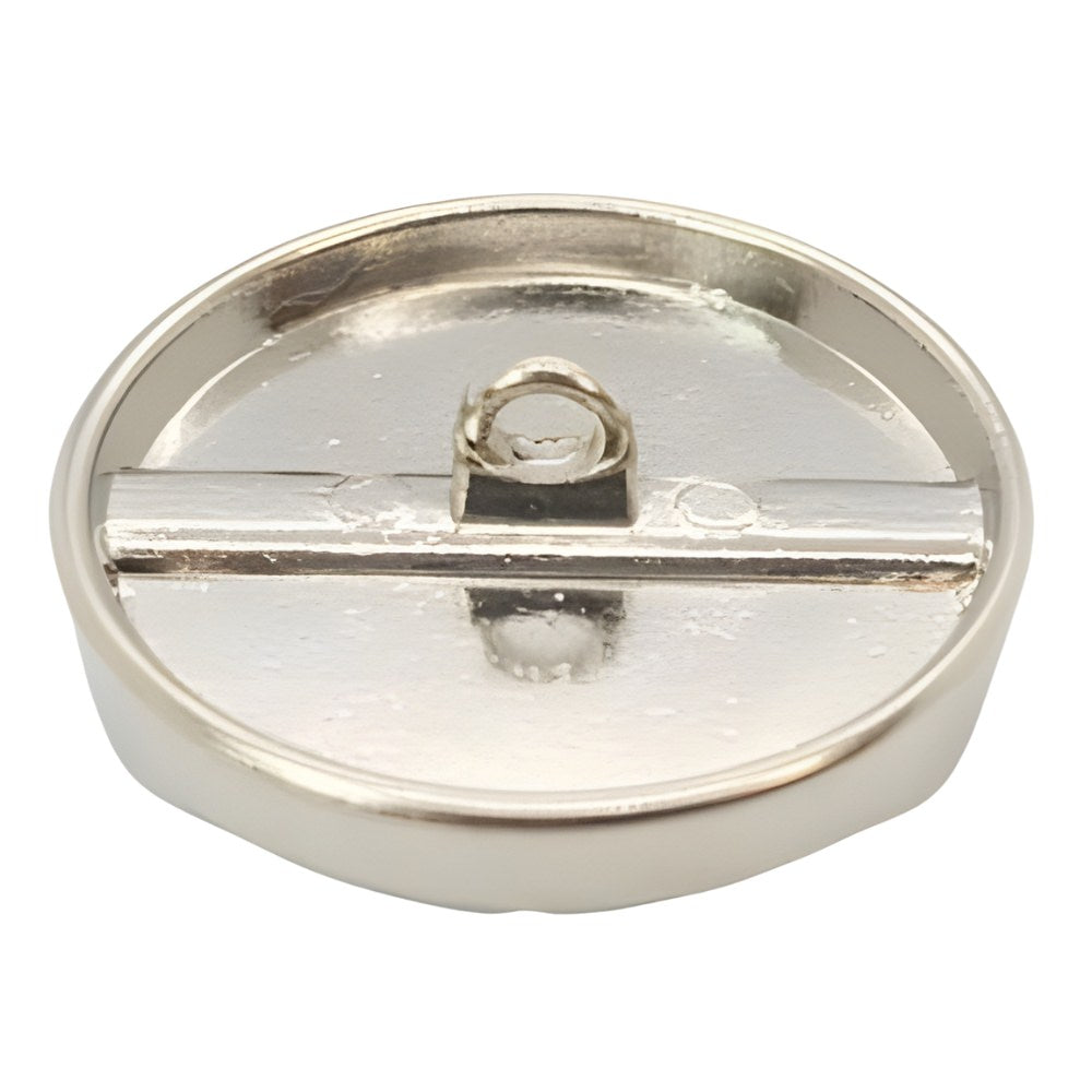 Cast Metal Circle Button, Nickel Finish, 15~25mm, Apparel Accessories & Craft Supply - FBTN266 - Nickel / 15mm-Nickel / 18mm-Nickel / 21mm-Nickel / 23mm-Nickel / 25mm