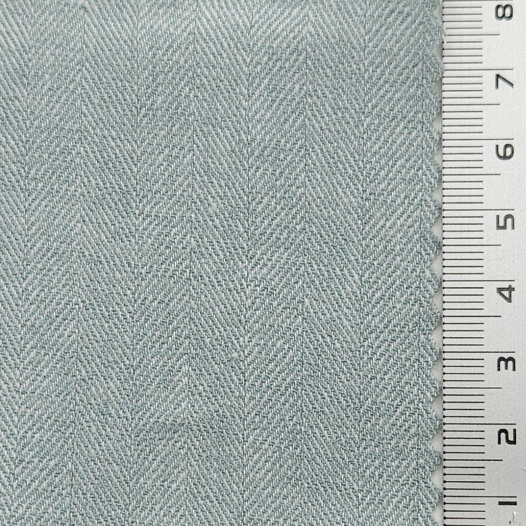 Herringbone Enzyme Washing Rayon Spandex Cotton Linen Woven Fabric - FAB 1652 - 2.Tower Grey