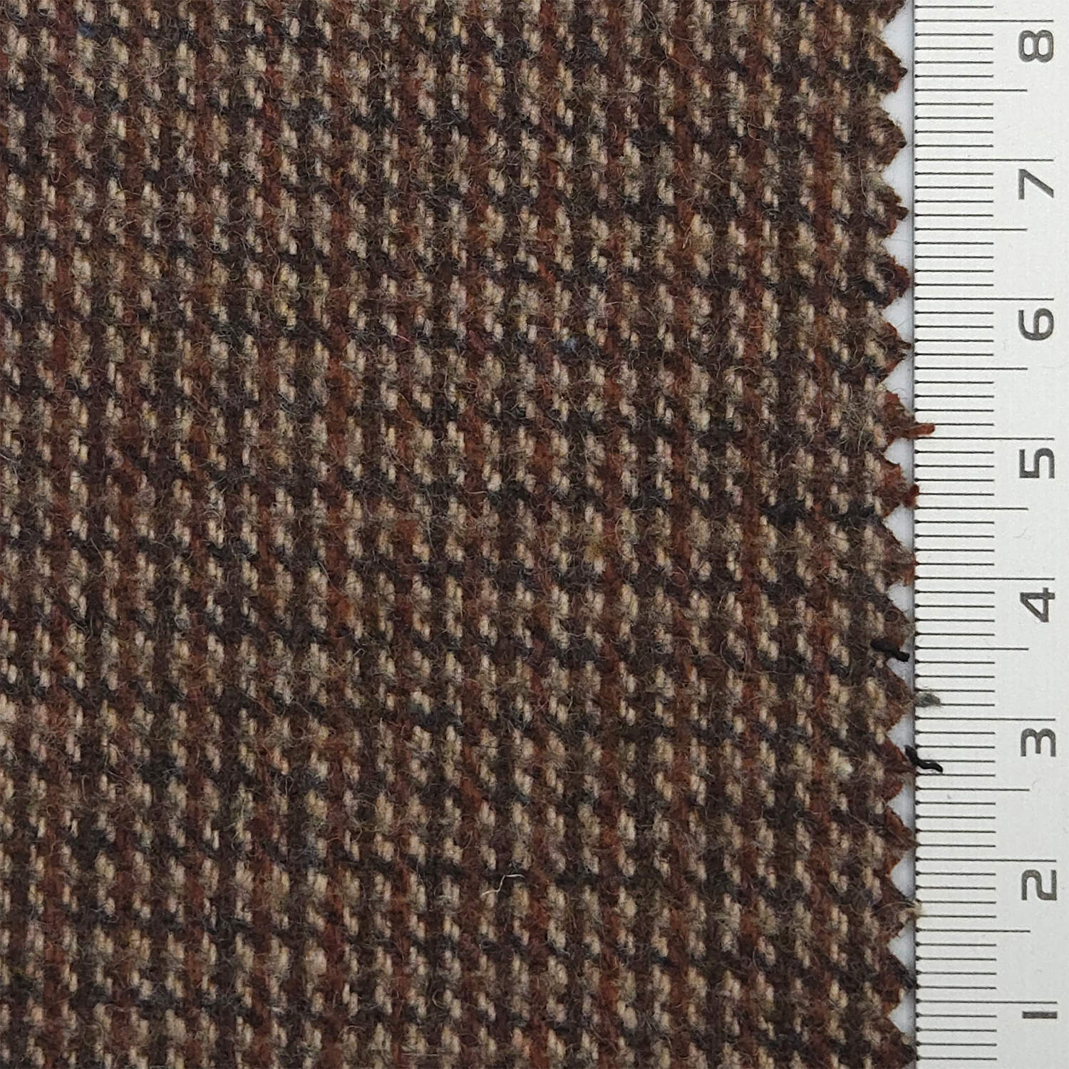Solid Brushed Tweed Polyester Wool Woven Fabric - FAB 1786 - 2.Brown