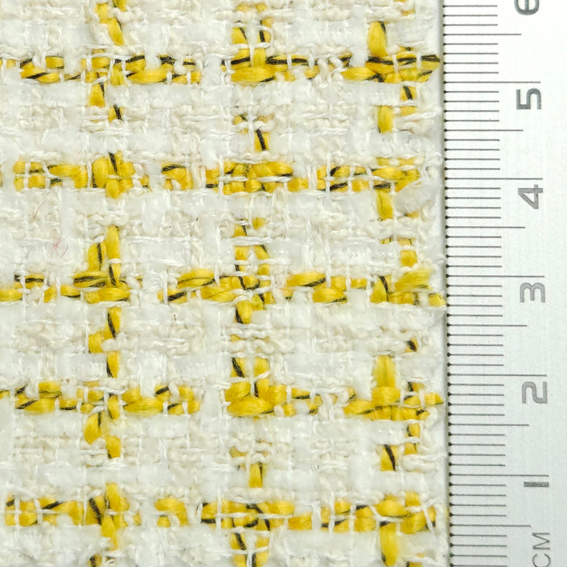 Solid Tweed YarnDyed Polyester Wool Woven Fabric - FAB 1555 - 2.Yellow
