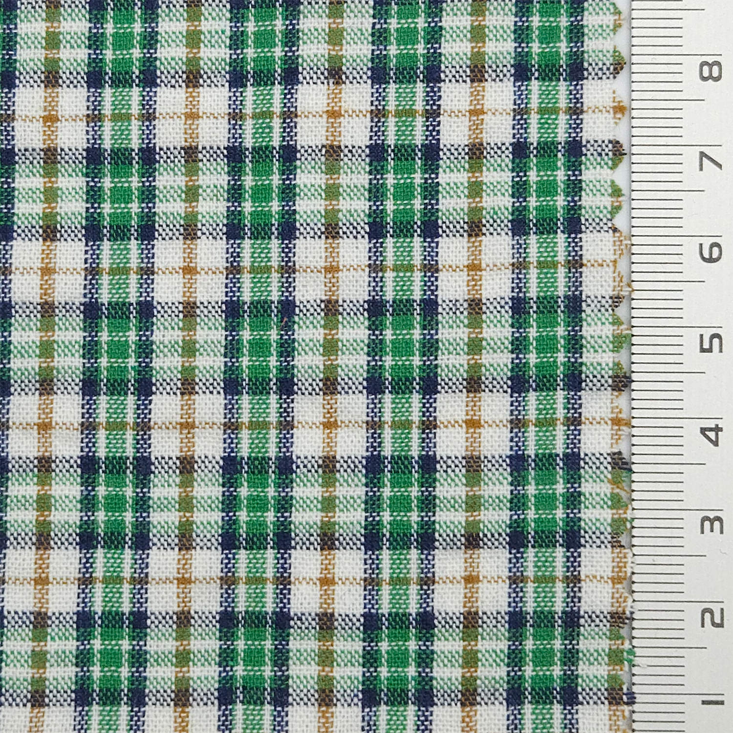 Multi Color Check YarnDyed Polyester Cotton Woven Fabric - FAB 1788 - 2.Green