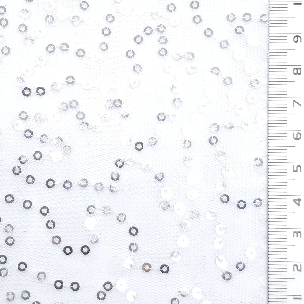 Wave Sequin Polyester Knit Fabric - FAB1979 - Ivory