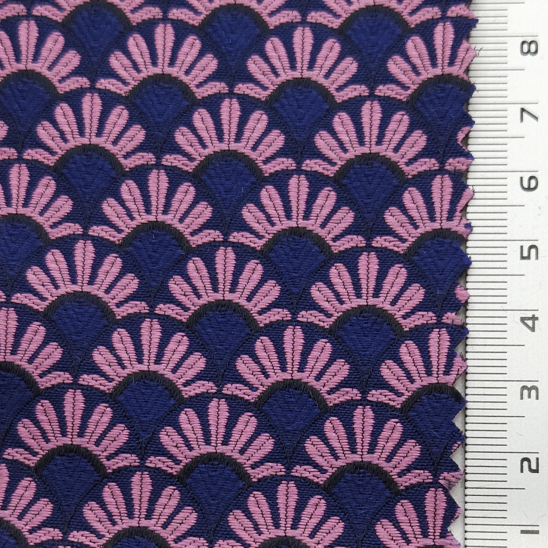 Floral Jacquard YarnDyed Polyester Woven Fabric - FAB 1625 - 2.Blue