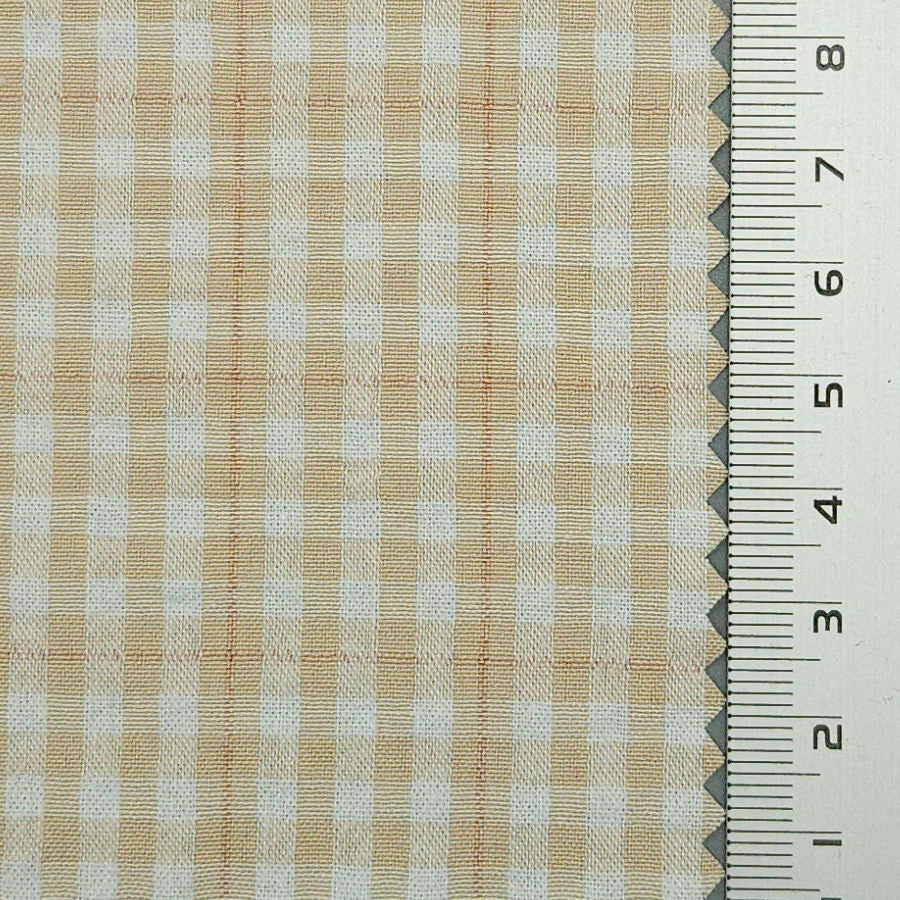 1.Dawn Pink-2.Quarter Spanish White-3.Ottoman-4.Pale Rose-5.Tea Green - Check Cotton Woven Fabric - FAB 1550