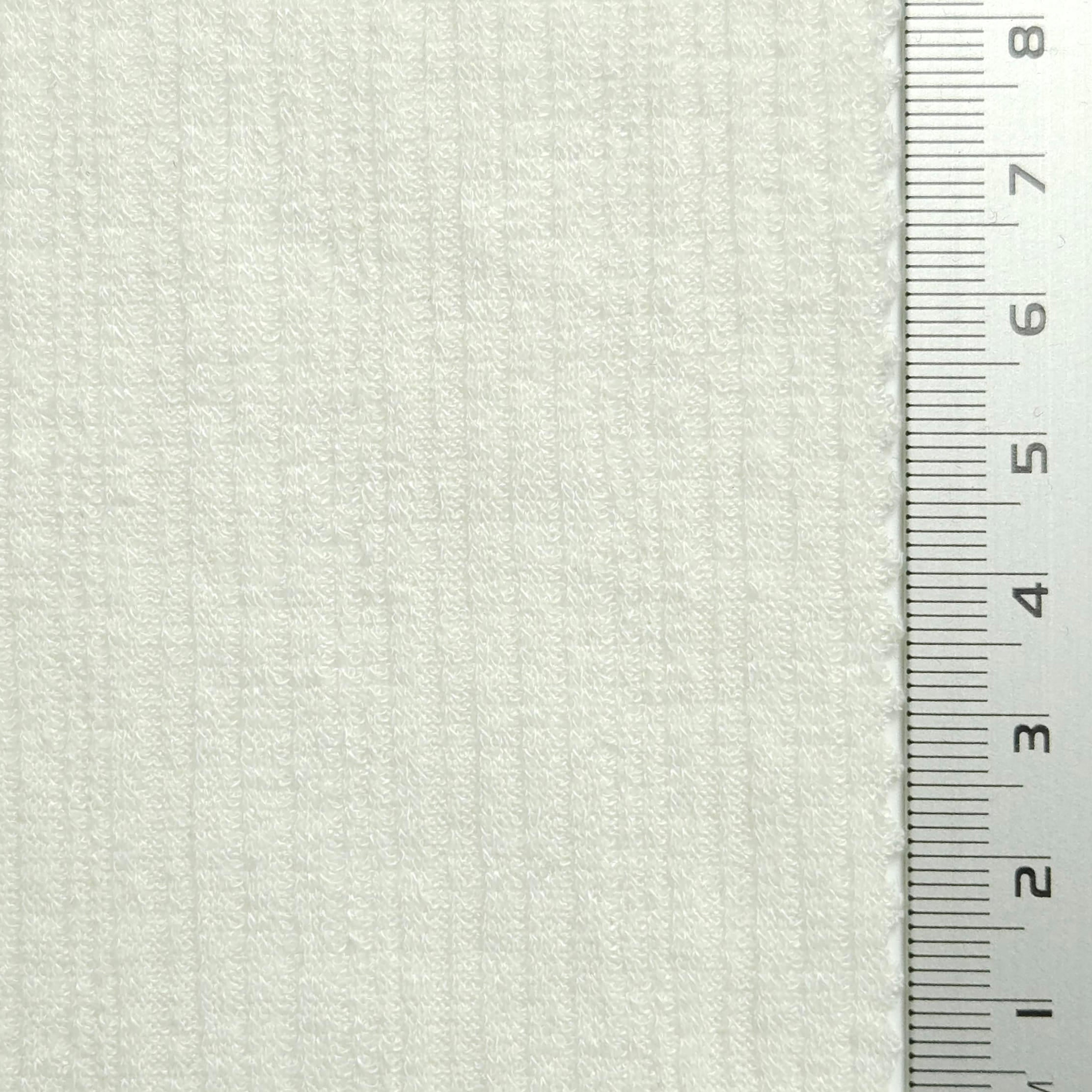 Solid Rib Polyester Spandex Knit Fabric - FAB 1545 - 2.White