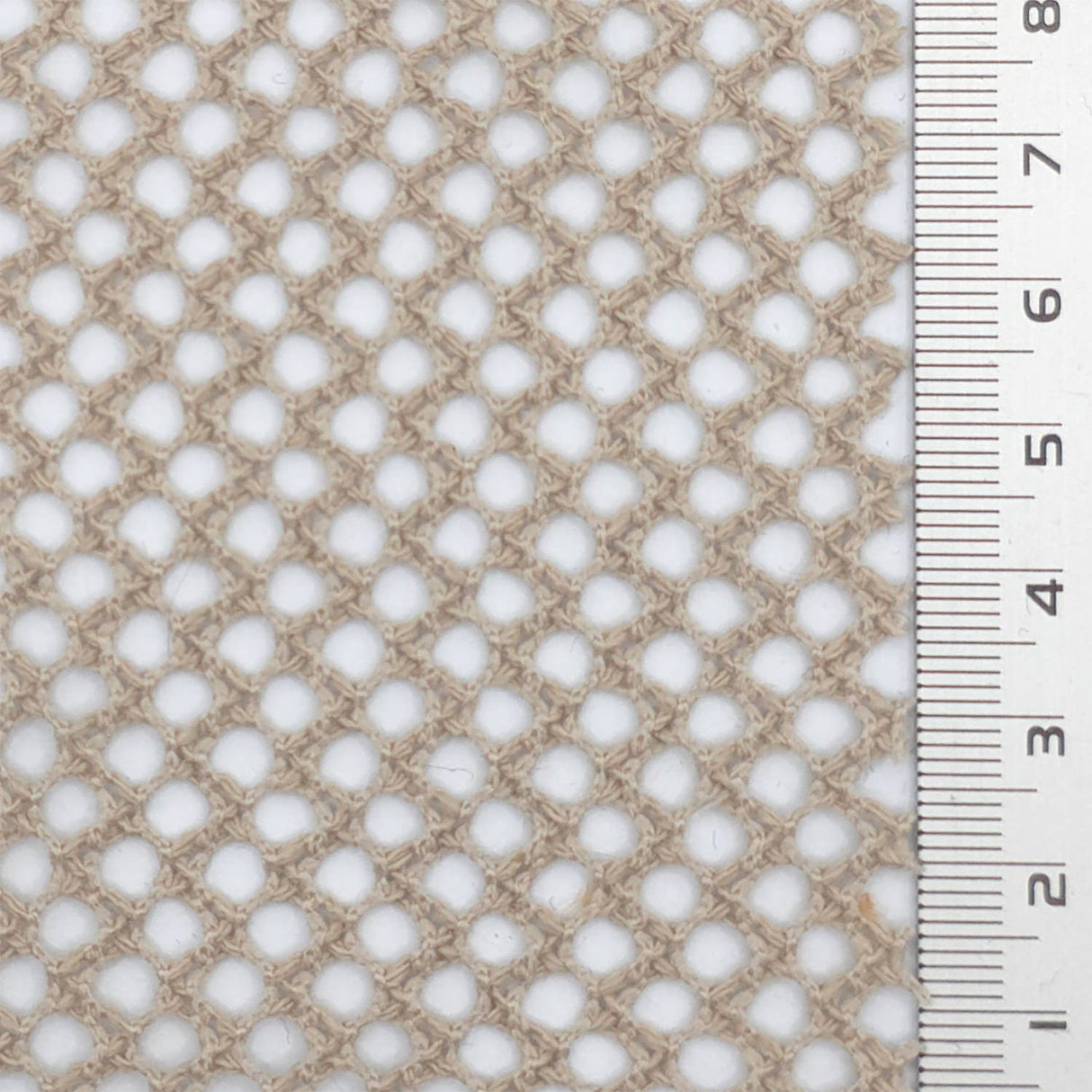 Beige Mesh Poly Cotton Knit Fabric - FAB1850