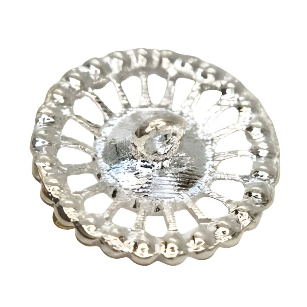 Statement Crystal Button, 18~23mm, Open Flower Design, Sparkling Rhinestones - FBTN251 - Silver / 18mm-Silver / 23mm