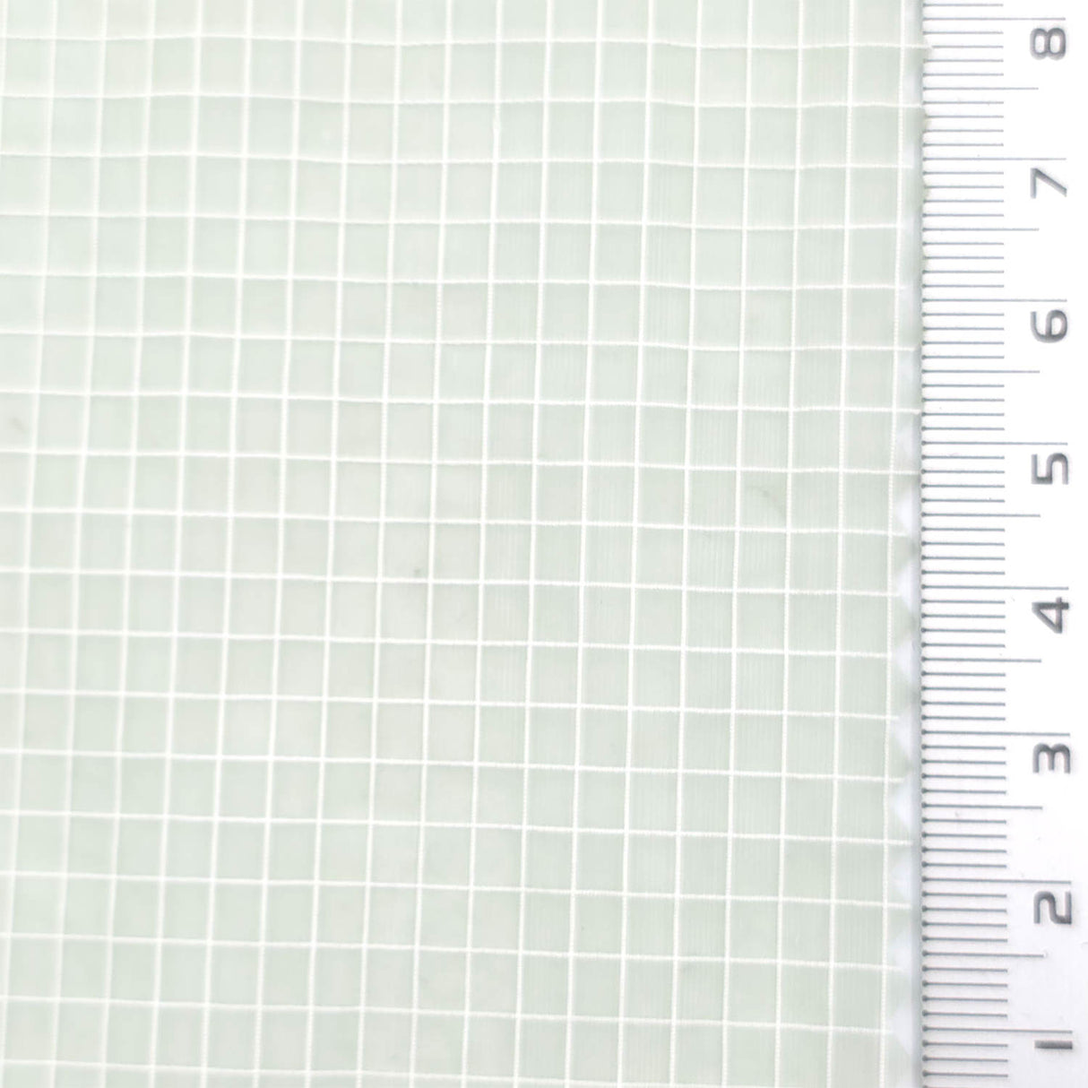 Pale Green - Windowpane Plain Nylon Woven Fabric - FAB1869