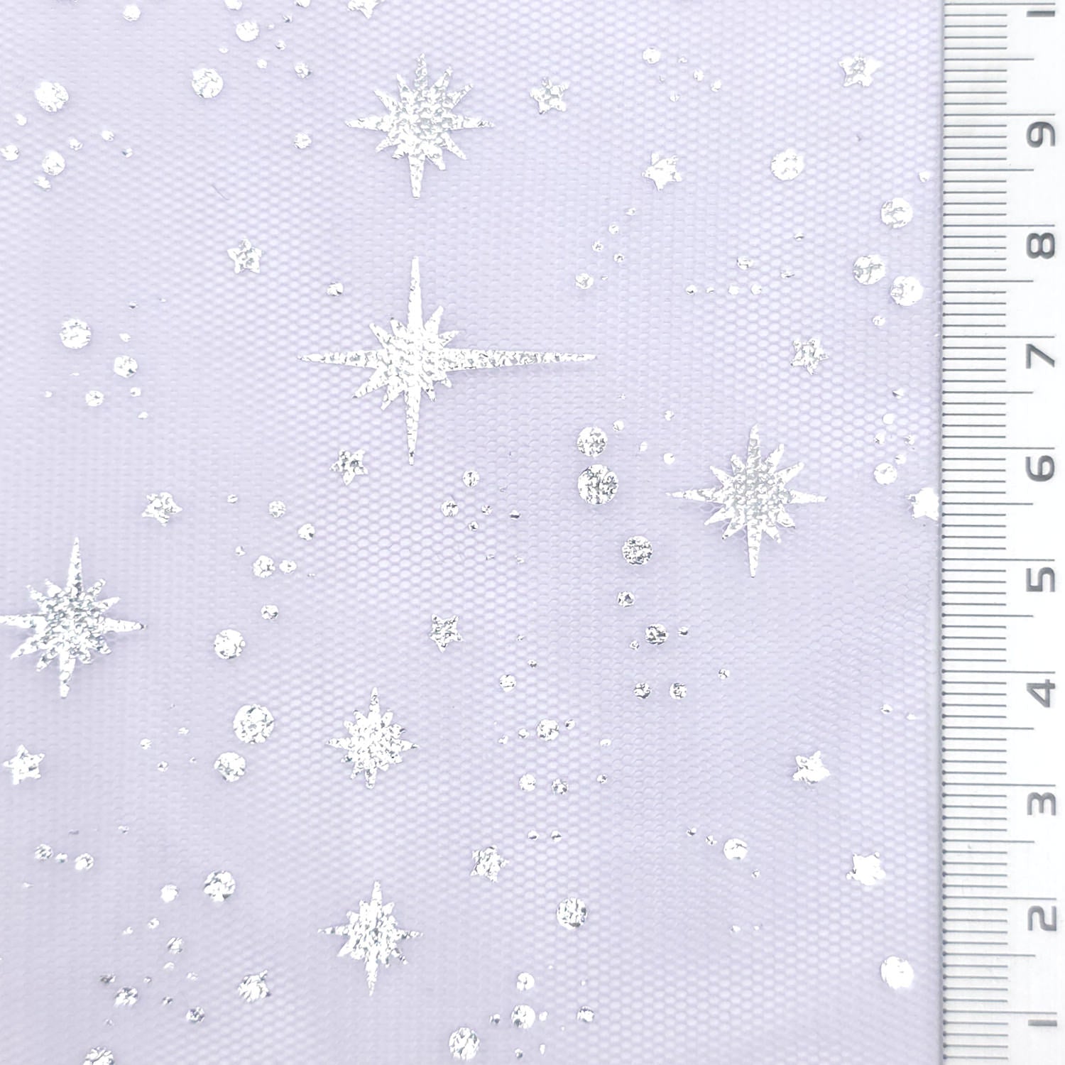 Star Foil Poly Knit Fabric - FAB1949 - Light Lavender
