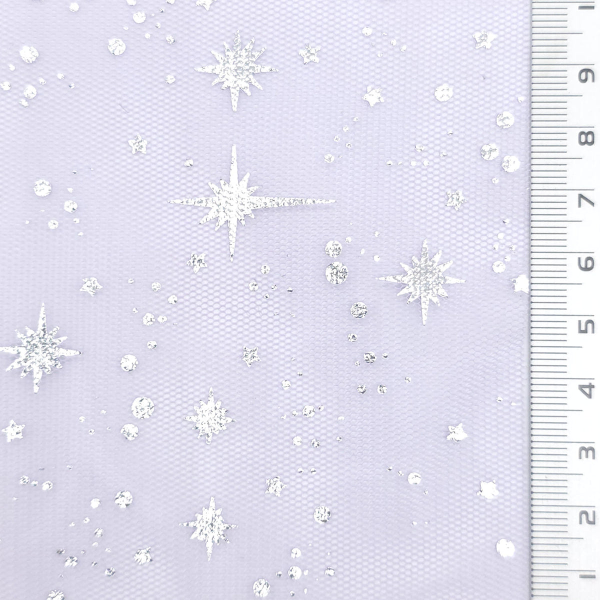 Star Foil Poly Knit Fabric - FAB1949 - Light Lavender
