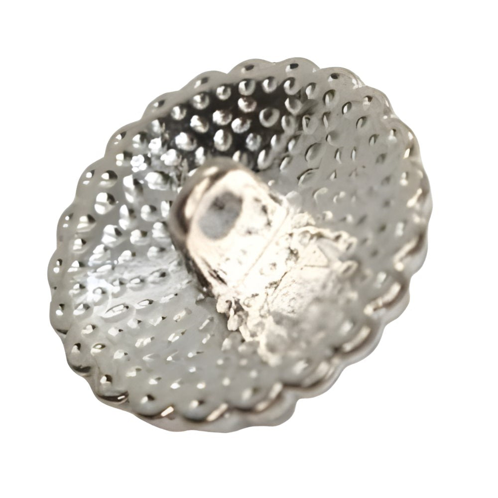 Silver / 18mm - Elegant Crystal & Pearl Button, 18mm, Silver Setting, Flower Design, Fashion Accent - FBTN228