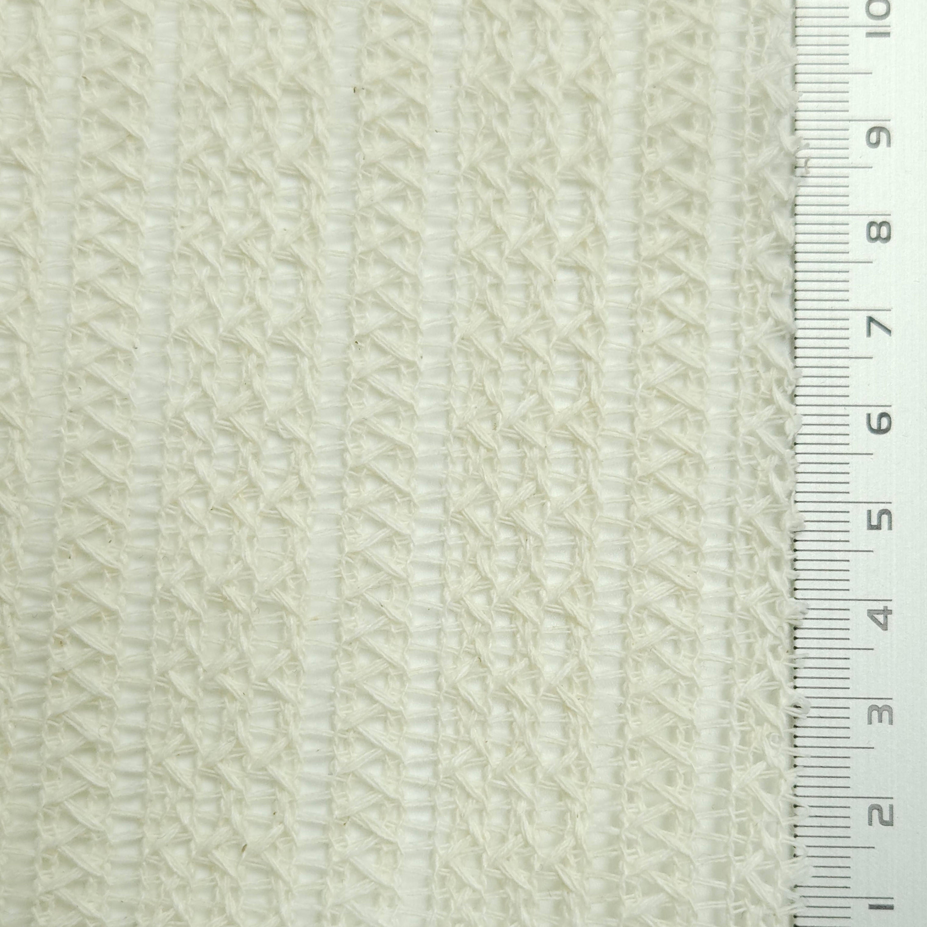 Solid Ethnical Lace Polyester Cotton Knit Fabric - FAB 1562 - 3.Beige
