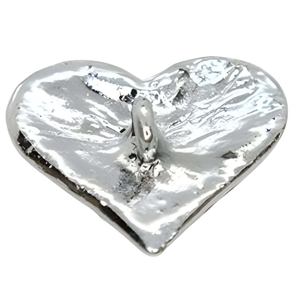 Sparkling Rhinestone Heart Button, 18mm, Silver, DIY Jewelry & Craft Supply - FBTN232 - Silver / 18mm