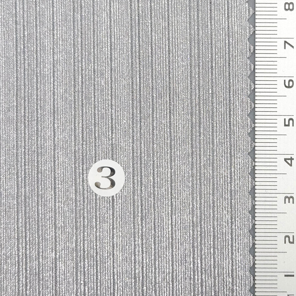 Solid Foil Irregular Slinky Polyester Spandex Knit Fabric - FAB1697 - 1.White/Silver (2)-2.White/Gold (1)-3.Grey/Silver (3)-4.Grey/Gold (4)-5.Beige/Silver (6)-6.Beige/Gold (7)-7.Royal/Silver (8)-8.Brown/Gold (9)-9.Teal/Silver (10)-10.Brown/Silver (11)