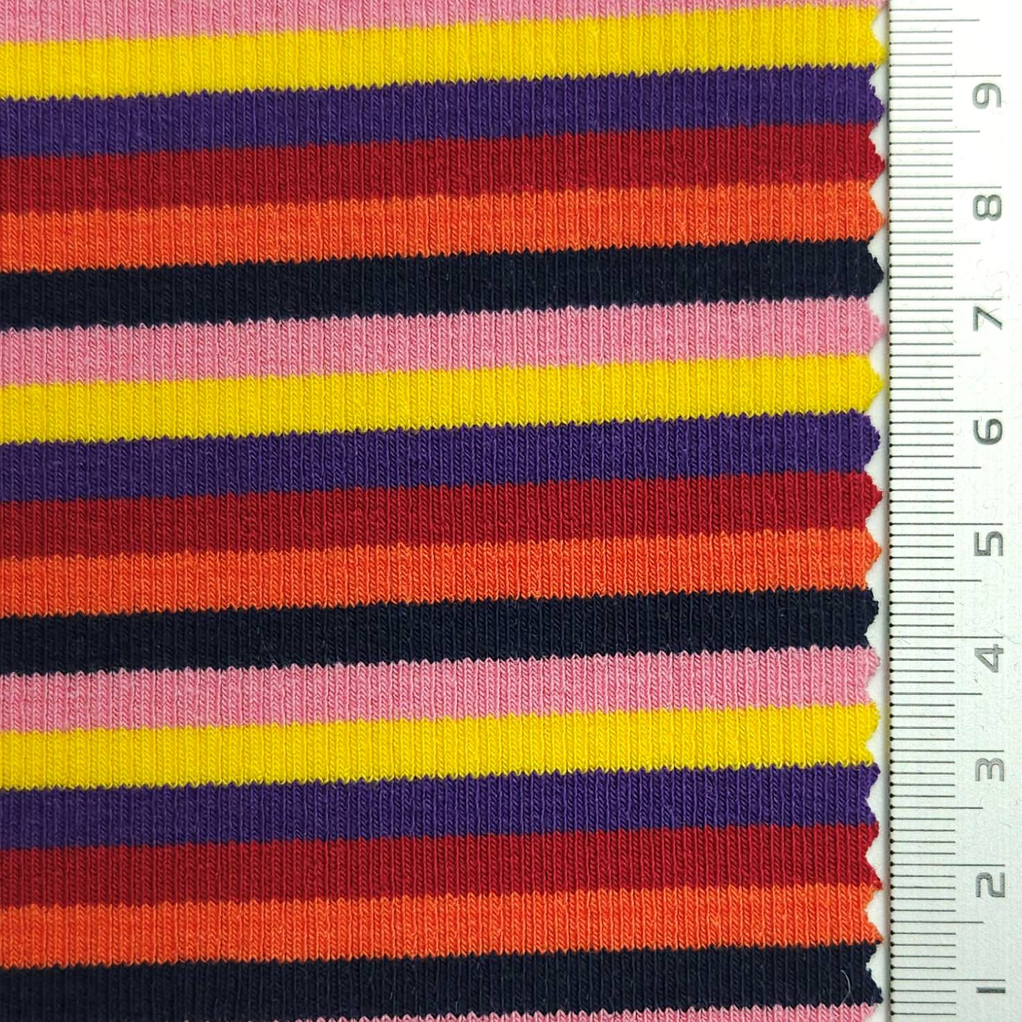 Stripe Rib YarnDyed Spandex Cotton Knit Fabric - FAB 1590 - FAB1590-3