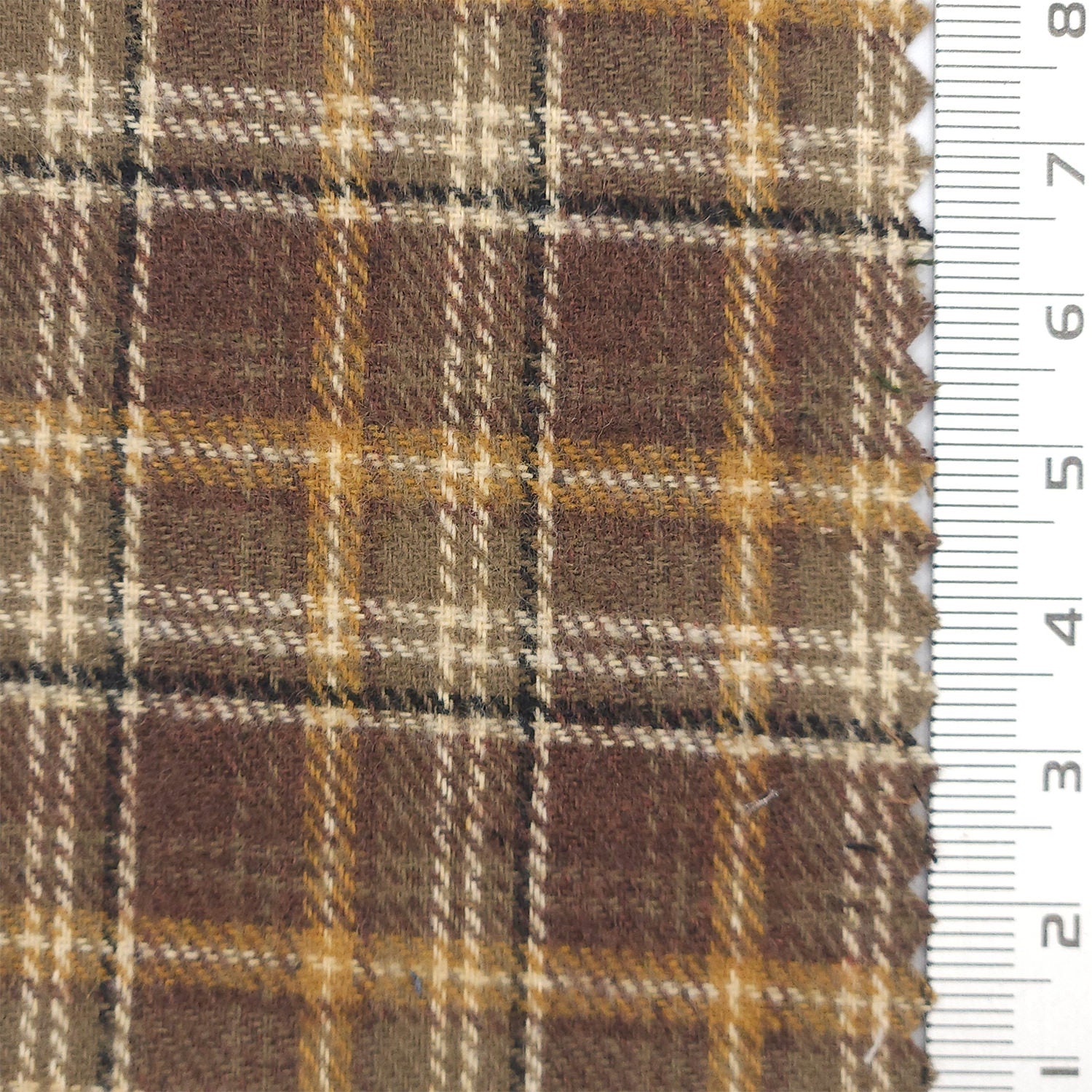 Tartan Check Brushed Cotton Woven Fabric - FAB 1759 - 3.Brown