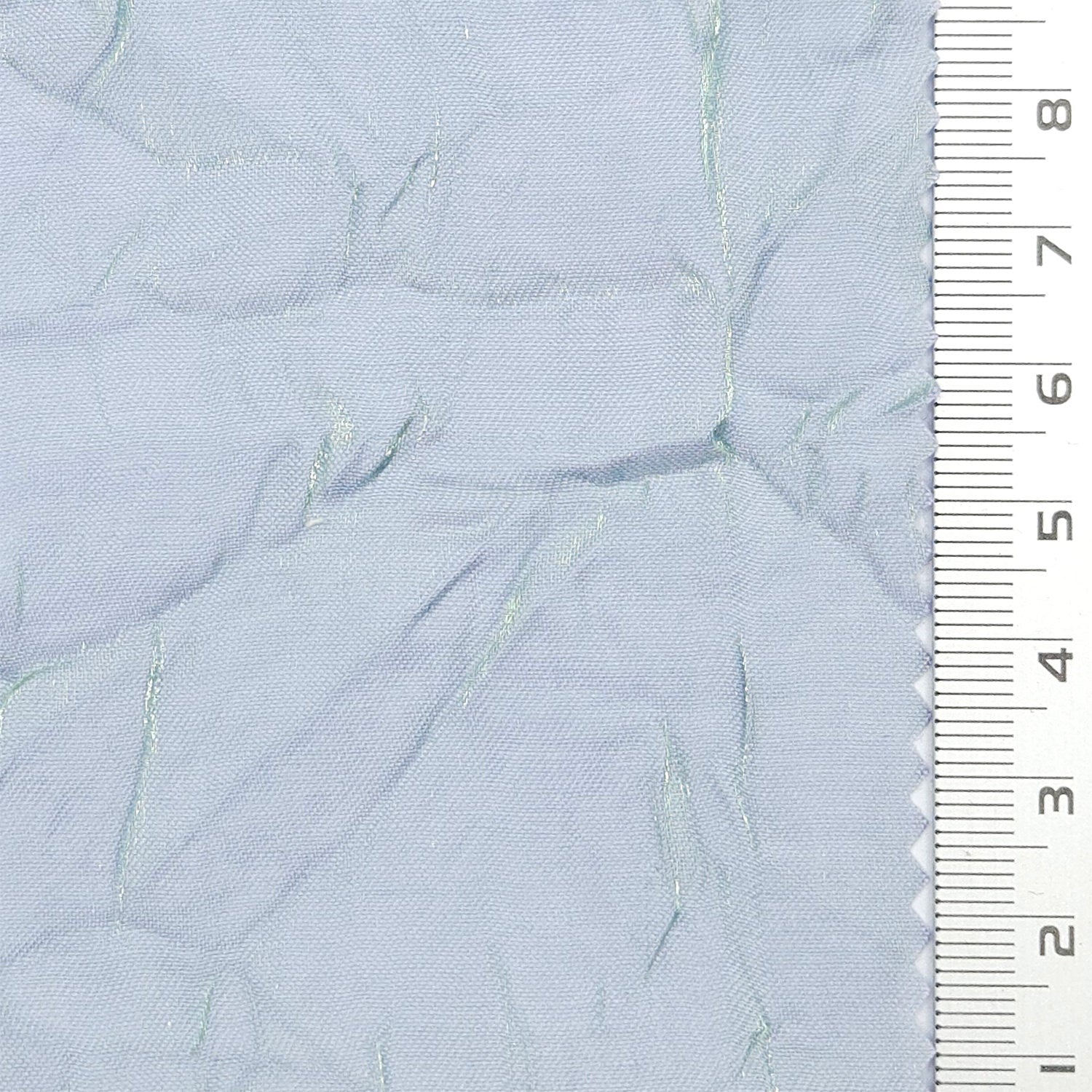 Solid Crinkled Satin Polyester Rayon Woven Fabric - FAB 1793 - 3.Light blue