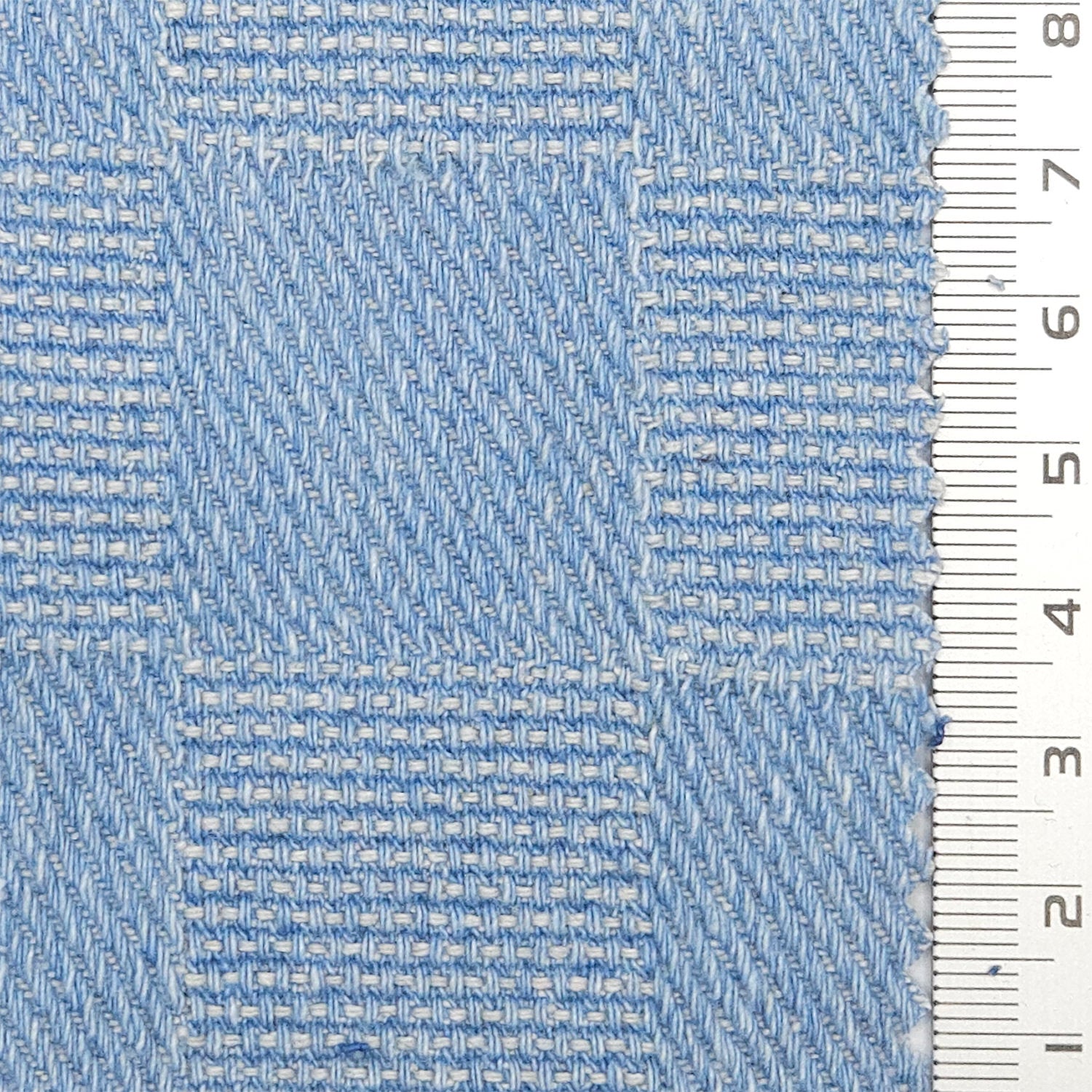 Vintage Check Denim YarnDyed Cotton Woven Fabric - FAB 1775 - 3.Light blue