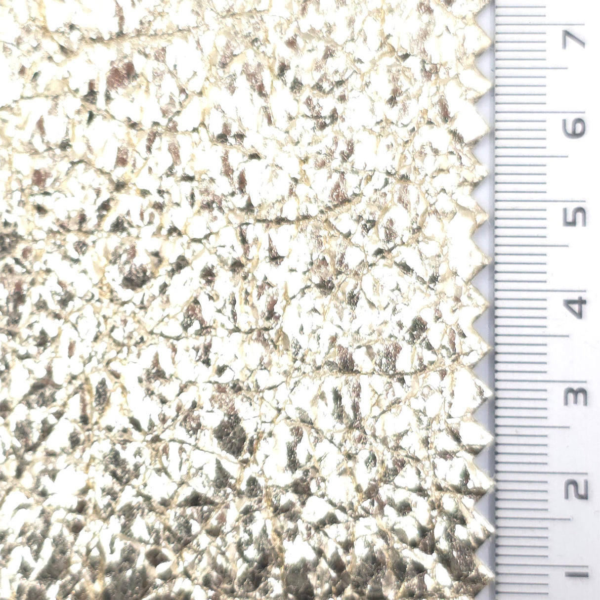 Pale Gold - Cracked Foil Woven Nylon Pu Fabric - FAB1854