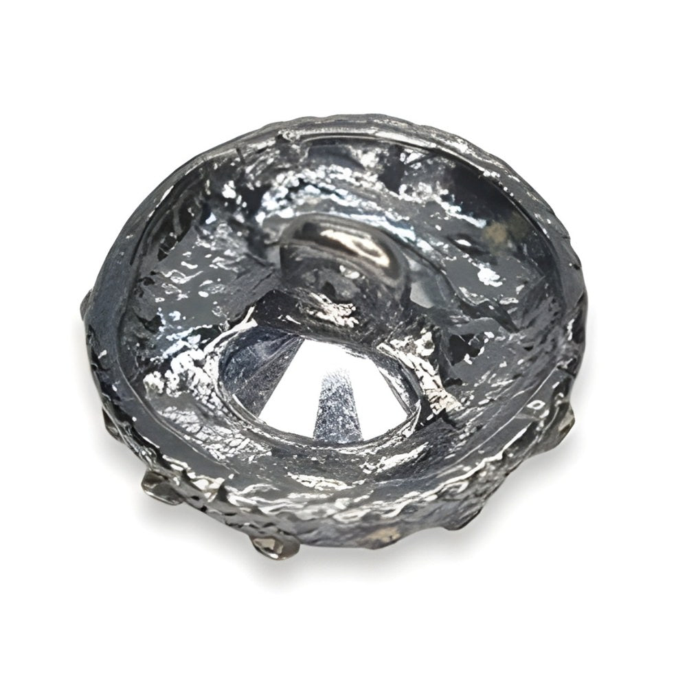 Artisan Crystal Button, 21mm, Smoky Gray & Clear, Textured Setting, Fashion & Craft - FBTN263 - Black / 21mm