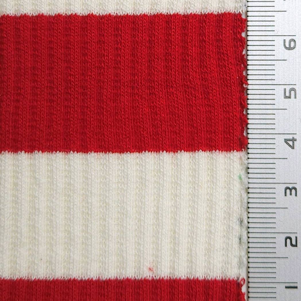 1 Inch Stripe Rib Cotton Spandex Knit Fabric - FAB1608 - 1.White/Black-2.White/Navy-3.White/Red-4.White/Blue-5.White/Blue-6.White/Pink-7.White/Grey-8.White/Green-9.White/Beige-10.White/Royal
