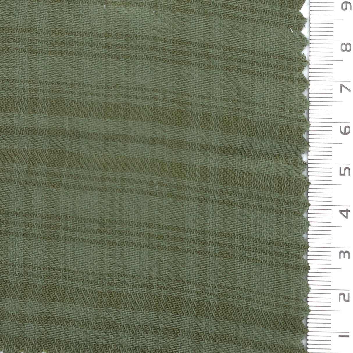 Olive Green Check Cotton Rayon Woven Fabric - FAB1826