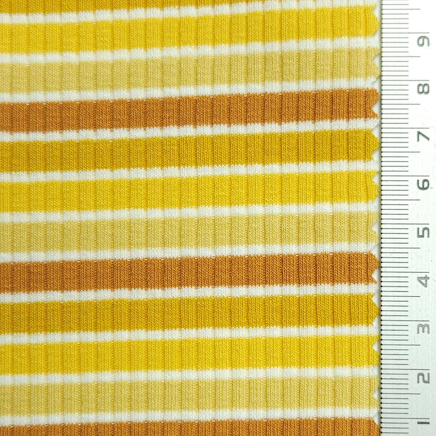 Stripe Rib YarnDyed Spandex Cotton Knit Fabric - FAB 1591 - FAB1591-3