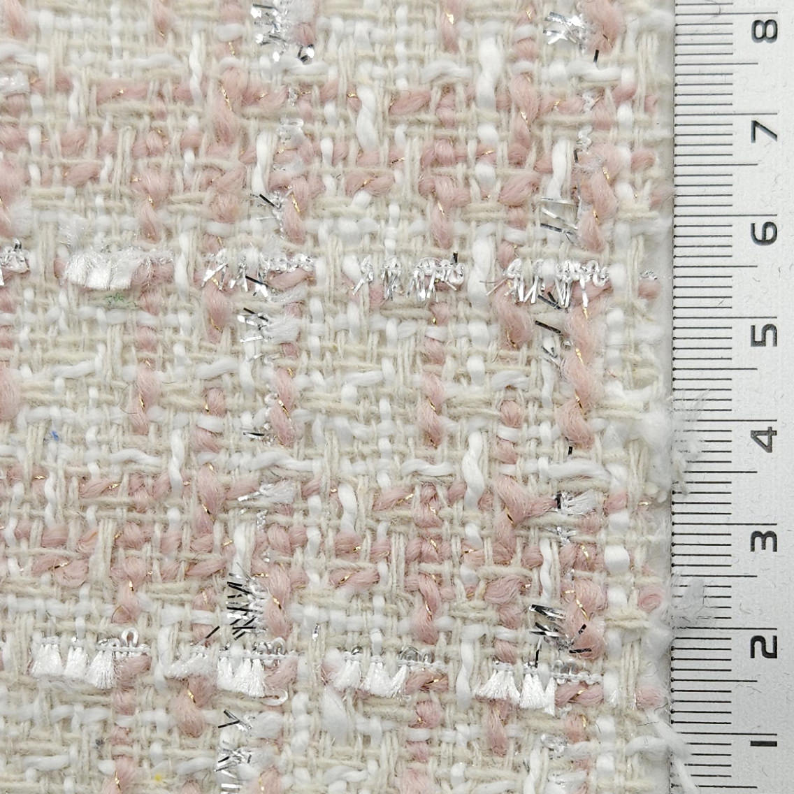 Solid Boucle Tweed Cotton Polyester Woven Fabric - FAB 1620 - 3.Pink