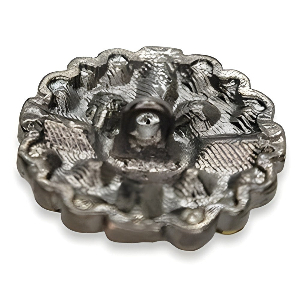 25mm Gunmetal Rhinestone Cluster Button, Dark Crystal Design, Statement Piece - FBTN238 - Black / 25mm