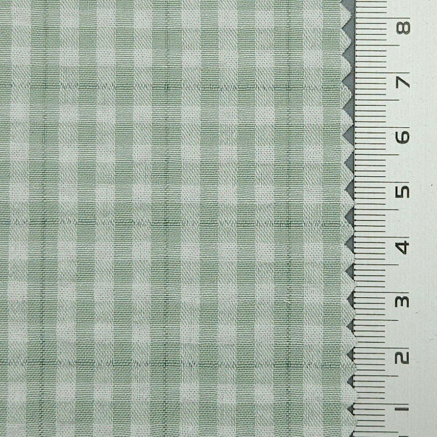 1.Dawn Pink-2.Quarter Spanish White-3.Ottoman-4.Pale Rose-5.Tea Green - Check Cotton Woven Fabric - FAB 1550